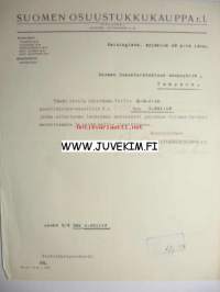 Suomen Osuutukkukauppa r.l. Helsinki 29.9.1920 -asiakirja