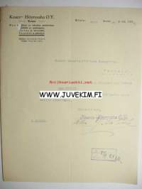 Kouran Höyrysaha O.Y. Koura 27.9.1924 -asiakirja