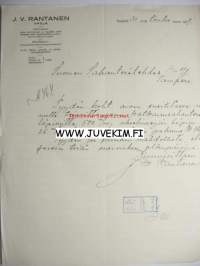 J. V. Rantanen Ypäjä 31.5.1929 -asiakirja