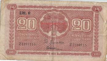 20 markkaa 1922 Litt C