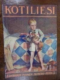 Kotiliesi Lokakuun 2. numero 1926 . sis mm,kansi poika ja koira.Helsingin kirje,Lyyli Kairamo.Patarouva;Kaallikääryleet.Miesten pukukankaiden kutomisesta