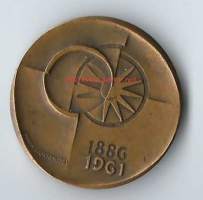 Postisäästöpankki 1866-1961  mitali 33 mm  (Kauko Räsänen) ,   taidemitali