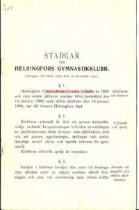 Stadgar för Helsingfors Gymnastikklubb 1919