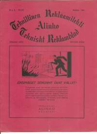 Teknillinen Reklaamilehti Alinko Tekniskt Reklamblad 1929 nr 6 -tukkuliikkeen asiakas- ja mainoslehti