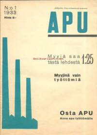 Apu 1933 nr  1     Jälkipainos Avun ensimmäisestä numerosta  1973