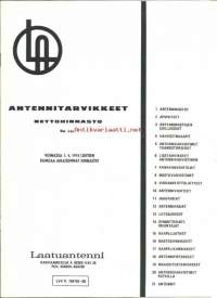 Antennitarvikkeet - nettohinnasto 1974