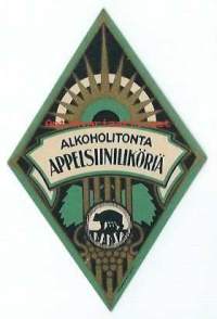 Alkoholitonta Appelsiiniliköriä -   juomaetiketti