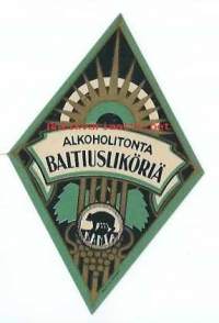 Alkoholitonta Baltiusliköriä -   juomaetiketti