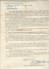Rauman kaupungin Halonhakkuu-urakka 1943 - kirje maanviljelijä Vemmelä