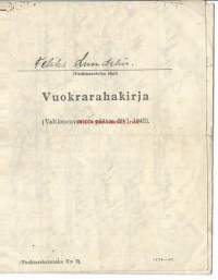 Vuokrarahakirja 1941- 1944