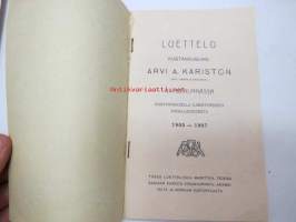 Arvi A. Karisto Kustannusliike Hämeenlinna Luettelo 1900-1907 imestyneestä kirjallisuudesta