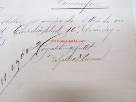 Veljekset Kivinen Oy, Sordavala (Sortavala), 4.11.1901 -asiakirja