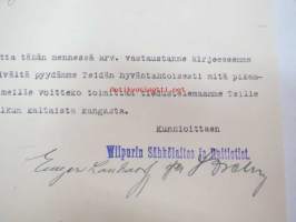 Wiipurin Sähkölaitos ja Raitiotiet - Viborgs Elektricitetsverk och Spårvägar, Viipuri, 26.4.1927 -asiakirja