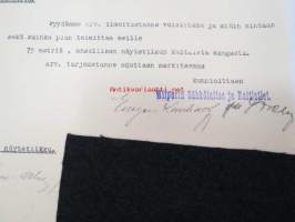 Wiipurin Sähkölaitos ja Raitiotiet - Viborgs Elektricitetsverk och Spårvägar, Viipuri, 13.4.1927 -asiakirja