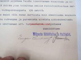 Wiipurin Sähkölaitos ja Raitiotiet - Viborgs Elektricitetsverk och Spårvägar, Viipuri, 9.1.1924 -asiakirja