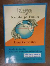 Koyo kuula ja rulla laakereita - hinnasto 15.7.1968