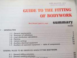 Renault D.T. Document Technique - Guide to fitting of body work -koulutuskirja / huolto-ohjekirja