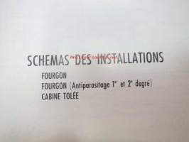 Saviem MR 200 T 23 Équipementnt Électrique Type TP 3L 39 - T 24 Cheminement des faisceaux, U 23 Cabine 822, U 24 Fourgon SB 2, V 22 Carcasse plateau, Carcasse