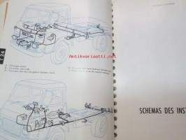 Saviem MR 200 T 23 Équipementnt Électrique Type TP 3L 39 - T 24 Cheminement des faisceaux, U 23 Cabine 822, U 24 Fourgon SB 2, V 22 Carcasse plateau, Carcasse