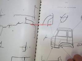 Saviem MR 200 T 23 Équipementnt Électrique Type TP 3L 39 - T 24 Cheminement des faisceaux, U 23 Cabine 822, U 24 Fourgon SB 2, V 22 Carcasse plateau, Carcasse