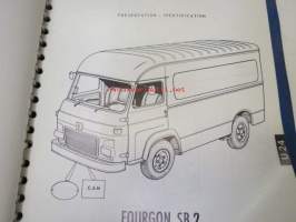 Saviem MR 200 T 23 Équipementnt Électrique Type TP 3L 39 - T 24 Cheminement des faisceaux, U 23 Cabine 822, U 24 Fourgon SB 2, V 22 Carcasse plateau, Carcasse