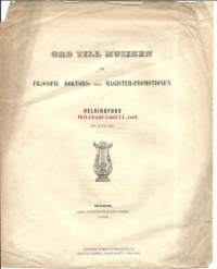 Ord till musiken vid Filosofie-doktors och Magister-promotionen i Helsingfors den 19 juni 1850