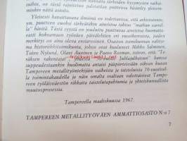 Teräksen ja raudan rakentajat. Tapahtumia Tampereen Metallityöväen Ammattiosasto n:o 7 70-vuotistaipaleelta