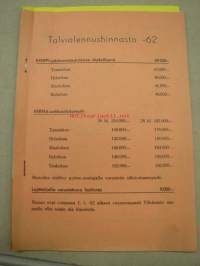 Pohjanmaan Tehtaat Oy -talvialennushinnasto