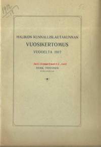 Halikon kunnallislautakunnan  vuosikertomus 1917