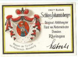 Rheingau 1961 - viinietiketti,  viinaetiketti