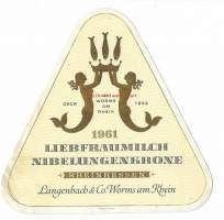 Liebfraumilch 1961 Niebelungenkrone - viinietiketti,  viinaetiketti