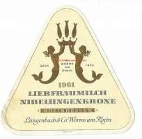 Liebfraumilch 1961 Niebelungenkrone - viinietiketti,  viinaetiketti