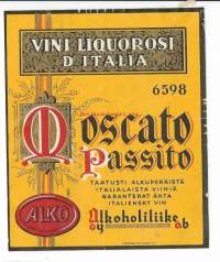 Moscato Passito   - viinietiketti,  viinaetiketti
