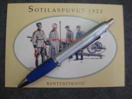 Sotilaspuvut 1922 - Kenttätykistö - postikortti kulkematon