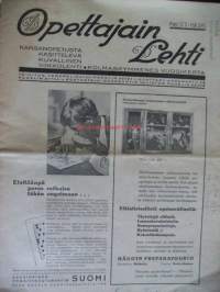 Opettajain Lehti 1935 nr 37 kansanopetusta käsittelevä kuvallinen viikkolehti