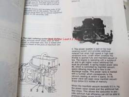 Volvo Penta 500, 501, 570, 571 Engine unit Workshop manual -korjaamokirja englanniksi (kopio), sisältää 4-sivuisen teknisen erittelyn suomeksi