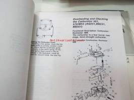 Volvo Penta 500, 501, 570, 571 Engine unit Workshop manual -korjaamokirja englanniksi (kopio), sisältää 4-sivuisen teknisen erittelyn suomeksi