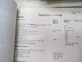 Volvo Penta 500, 501, 570, 571 Engine unit Workshop manual -korjaamokirja englanniksi (kopio), sisältää 4-sivuisen teknisen erittelyn suomeksi