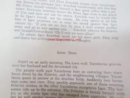 Prince Igor Opera in 3 acts - Knjas Igor Opera v  tri deistviah - Moskova 1953 -käsiohjelma venäjäksi ja englanniksi