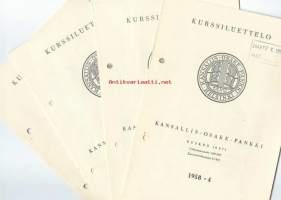 Valuuttakurssit- Kurssiluettelo 1958 nrot 1,2,3 ja 4