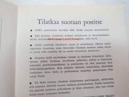 Ahon Turkis, Mieto -postimyyntiluettelo 1967, turkit, turkislakit, saappaat, hansikkaat, autovällyt, istuinsuojat