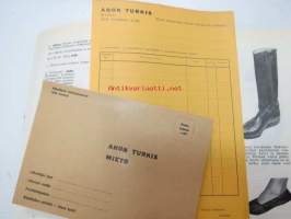 Ahon Turkis, Mieto -postimyyntiluettelo 1967, turkit, turkislakit, saappaat, hansikkaat, autovällyt, istuinsuojat