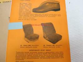 Ahon Turkis, Mieto -postimyyntiluettelo 1967, turkit, turkislakit, saappaat, hansikkaat, autovällyt, istuinsuojat