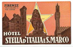 Hotel Stela Italia S.Marco, Firenze   - hotellimerkki , matkalaukkumerkki