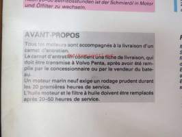 Volvo Penta AQAD30/DP, MD30/MS2, TMD30/MS3C, TAMD30/MS3C, AQAD40/290, DP, TMD40/MS3C, TAMD40/MS3C owner´s manual, Betriebsanleitung, Manuel D´instructions, Libro