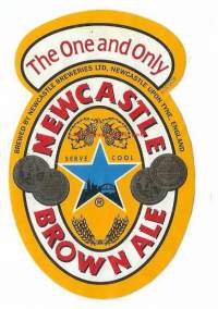 Newcastle Brown Ale   -  olutetiketti