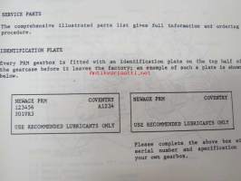 Nevage PRM 301 marine gearbox -workshop manual, kopio