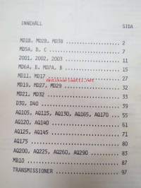 Volvo Penta &quot;Mec Check&quot; Manual -moottoreiden mallikohtaiset tekniset tiedot