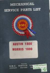 BMC - Austin / Morris  1800 Mechanical service parts list - varaosakirja