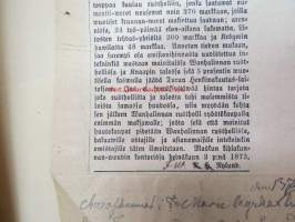 Kronolänsmannen i Lundo distrikt (Lieto) - Lundo, den 26.6.1873, nr 114 Till Herr Kronofogden och Riddaren herr Nylander  &quot;Sedan via exemplaret af den ? värdade